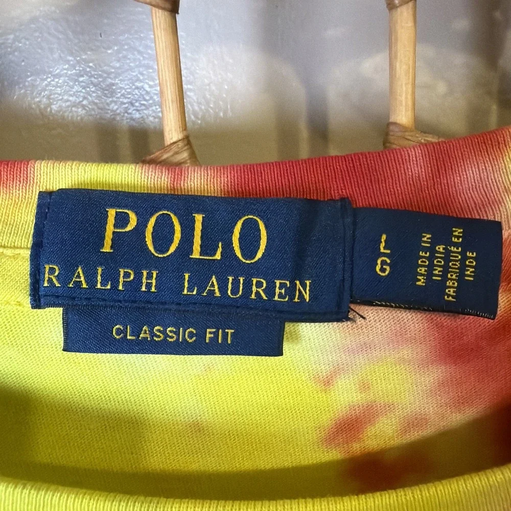 Polo Ralph Lauren Mens LG Classic Fit Rainbow Tie Dye Pony Logo T-Shirt Multi